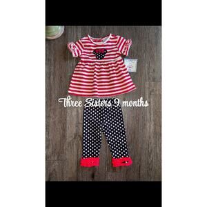 NEW Three sisters 9 months Disney Mickey outfit